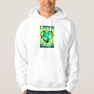 GROEN BIJ HART Eco Milieuvriendelijke Retro Hoodie