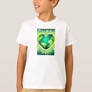 GROEN BIJ HART Eco Milieuvriendelijke Retro T-shirt