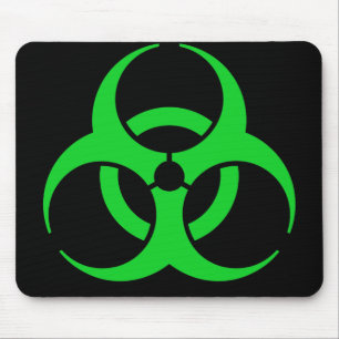 Groen biohazard-symbool muismat