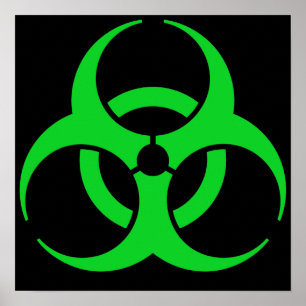 Groen biohazard-symbool poster