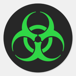 Groen biohazard-symbool ronde sticker