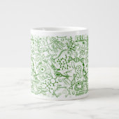 Groen biologisch patroon extra grote beker (Voorkant)