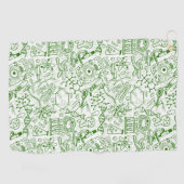 Groen biologisch patroon golfhanddoek (Horizontaal)