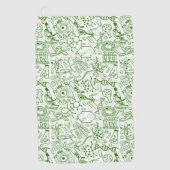 Groen biologisch patroon golfhanddoek (Voorkant)