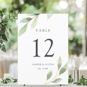 Groen Blad Botanisch Trouwtafel Nummer 5x7 Kaart