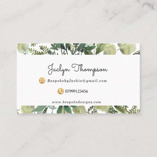 groen blad botanisch visitekaartje (Achterkant)