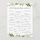 Groen blad bruiloft advies Kaarten, rustiek groen Briefkaart (Voorkant)