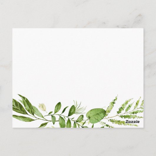 Groen blad bruiloft advies Kaarten, rustiek groen Briefkaart (Achterkant)