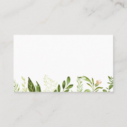 Groen Blad Bruiloft Flat Place Card Rustiek groen Plaatskaartje
