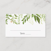 Groen Blad Bruiloft Flat Place Card Rustiek groen Plaatskaartje