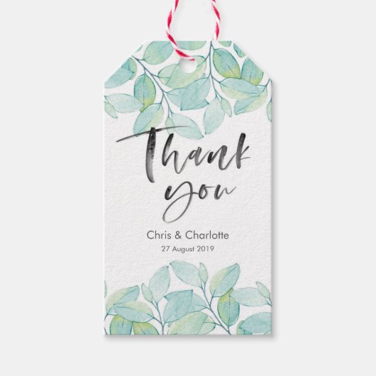 Groen blad dank u voor labels cadeaulabel (Voorkant)