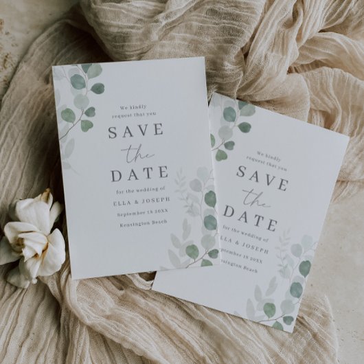 Groen blad Elegance Bruiloft Save The Date