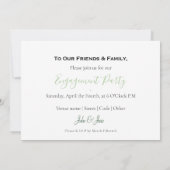 Groen blad, gouden rand, verloofde partij aankondiging (Achterkant)