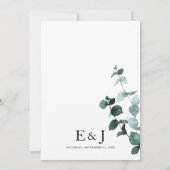 groen blad gouden tekening smaragd bladeren bruilo kaart (Achterkant)