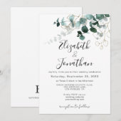 groen blad gouden tekening smaragd bladeren bruilo kaart (Voorkant / Achterkant)