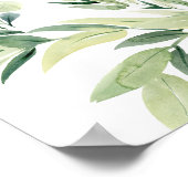 Groen blad krans boho bruiloft zitgrafiek poster (Hoek)
