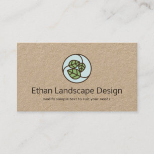 Groen blad Landschapsontwerper Logo Kraft Visitekaartje