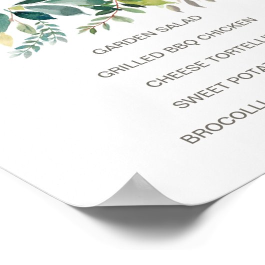 Groen blad Lunch Menu Bord Poster (Hoek)