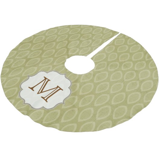 Groen Blad Motif Patt Monogram Initiaal Boomrok Kerstboom Rok (Gekanteld)