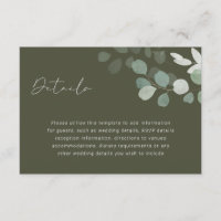 Groen Blad Olijf Bruiloft Receptie Details