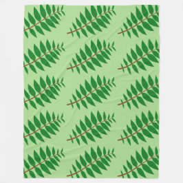 Groen Blad Patroon Fleece Deken