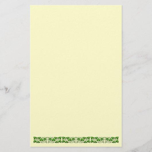 Groen  blad rand briefpapier (Voorkant)