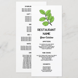 Groen Blad, Restaurant Slimline Menu