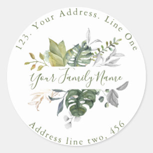 groen blad Retouradres Envelop Afdichting Ronde Sticker