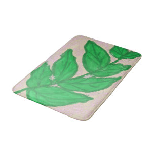 Groen Blad Roze Beige Badmat