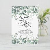 Groen Blad Save the Date Uitnodiging Template (Staand voorkant)