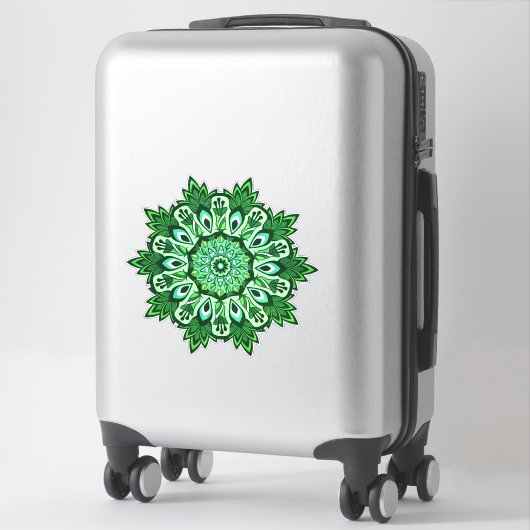 Groen Blad Tropische Boho Mandala Sticker (Koffer)