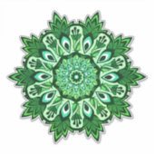Groen Blad Tropische Boho Mandala Sticker (Voorkant)