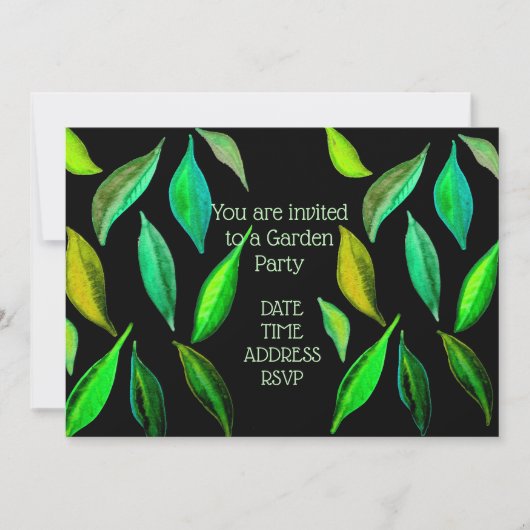 Groen blad Tuin feestfunctie Kaart (Voorkant)
