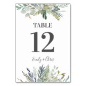 Groen Blad Watercolor Trouwtafel kaarten (Voorkant)