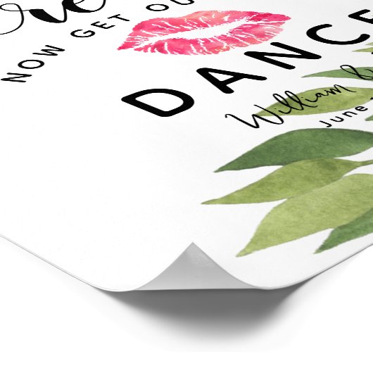 groen bladblad Dames met het bruiloft BATHROOM Poster (Hoek)