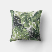 Groen Bladeren Botanische Tropische Planten Zomer  Kussen (Achterkant)