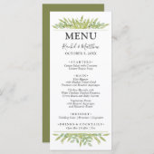 groen bladeren bruiloft menu (Voorkant / Achterkant)