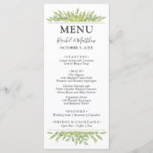 groen bladeren bruiloft menu (Voorkant)