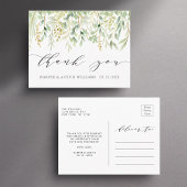 Groen Bladerentuin Huwelijk Bedankt Briefkaart