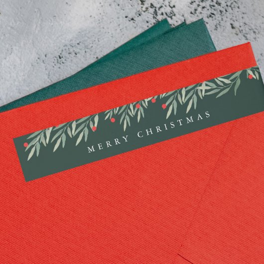 Groen Bladgroen Modern Kerstmis Retouradres