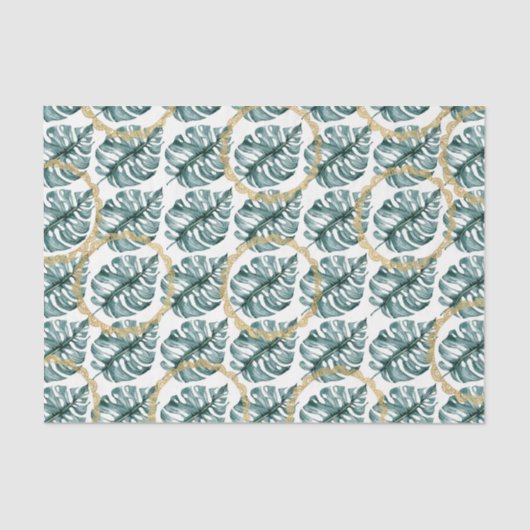 groen bladpatroon 11 tissuepapier (Voorkant)