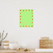 Groen blank kerstPoster rode decoratieve rand Poster (Keuken)