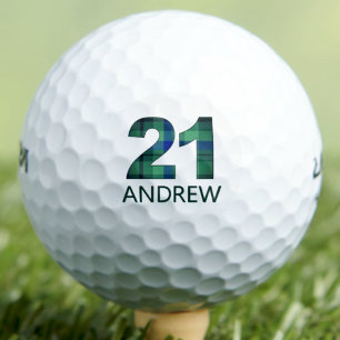 Groen Blauw 21e verjaardag - 21 jaar geruit cadeau Golfballen