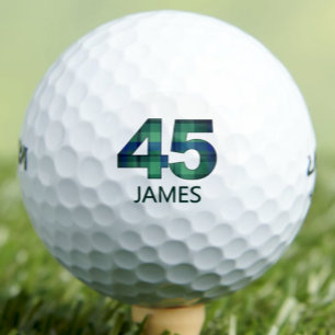 Groen Blauw 45e verjaardag - 45 jaar plaid gift Golfballen