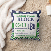 Groen blauw Aankondiging Baby Pillow Kussen (Deken)