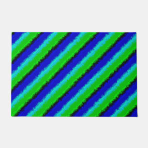 Groen blauw abstract 3D regenboogpatroon Deurmat