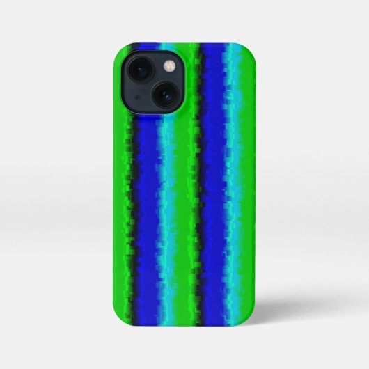 Groen blauw abstract 3D regenboogpatroon iPhone Hoesje (Achterkant)