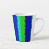 Groen blauw abstract 3D regenboogpatroon Latte Mok (Rechts)
