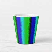 Groen blauw abstract 3D regenboogpatroon Latte Mok (Voorkant)