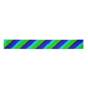 Groen blauw abstract 3D regenboogpatroon Lint
